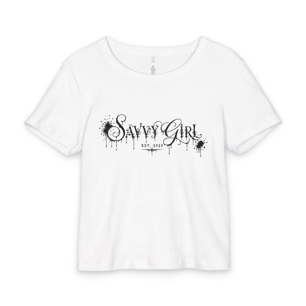 Savvy Girl Est. 2025 White Graphic Pencil Skirt
