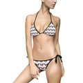 Triangle Bikini Swimsuit — Neutral Chevron Print