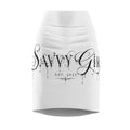 Savvy Girl Est. 2025 White Graphic Pencil Skirt