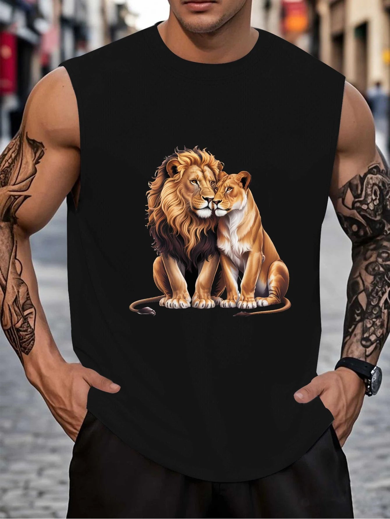 Men's printed tank top - A breathable sleeveless sports top, suitable for fitness activities and summer wear