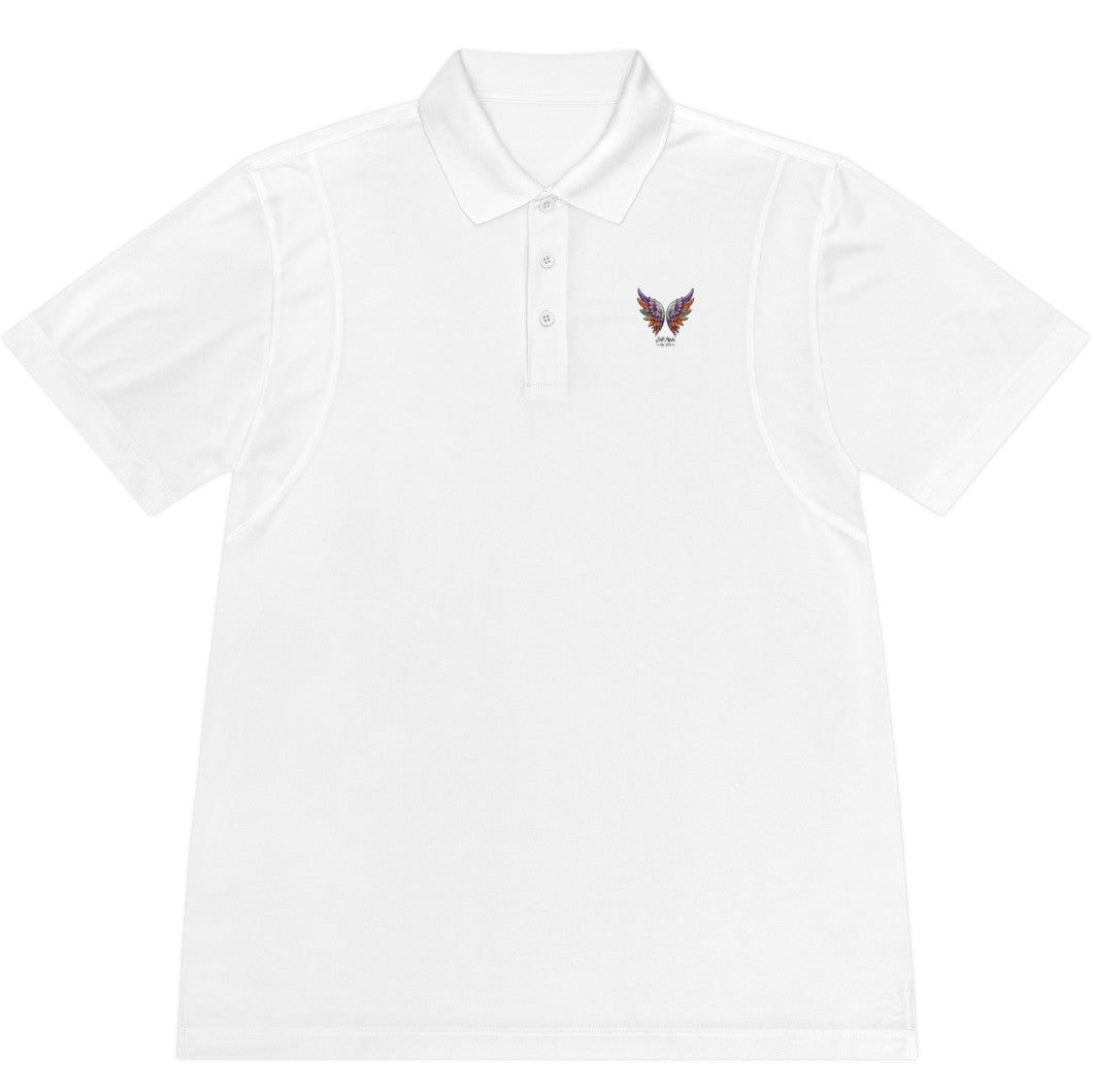 Polo Shirt — Colorful Butterfly Wings Chest Logo