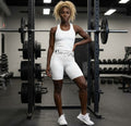 Workout Shorts — "Savvy Girl" High-Waist Athletic Biker Shorts
