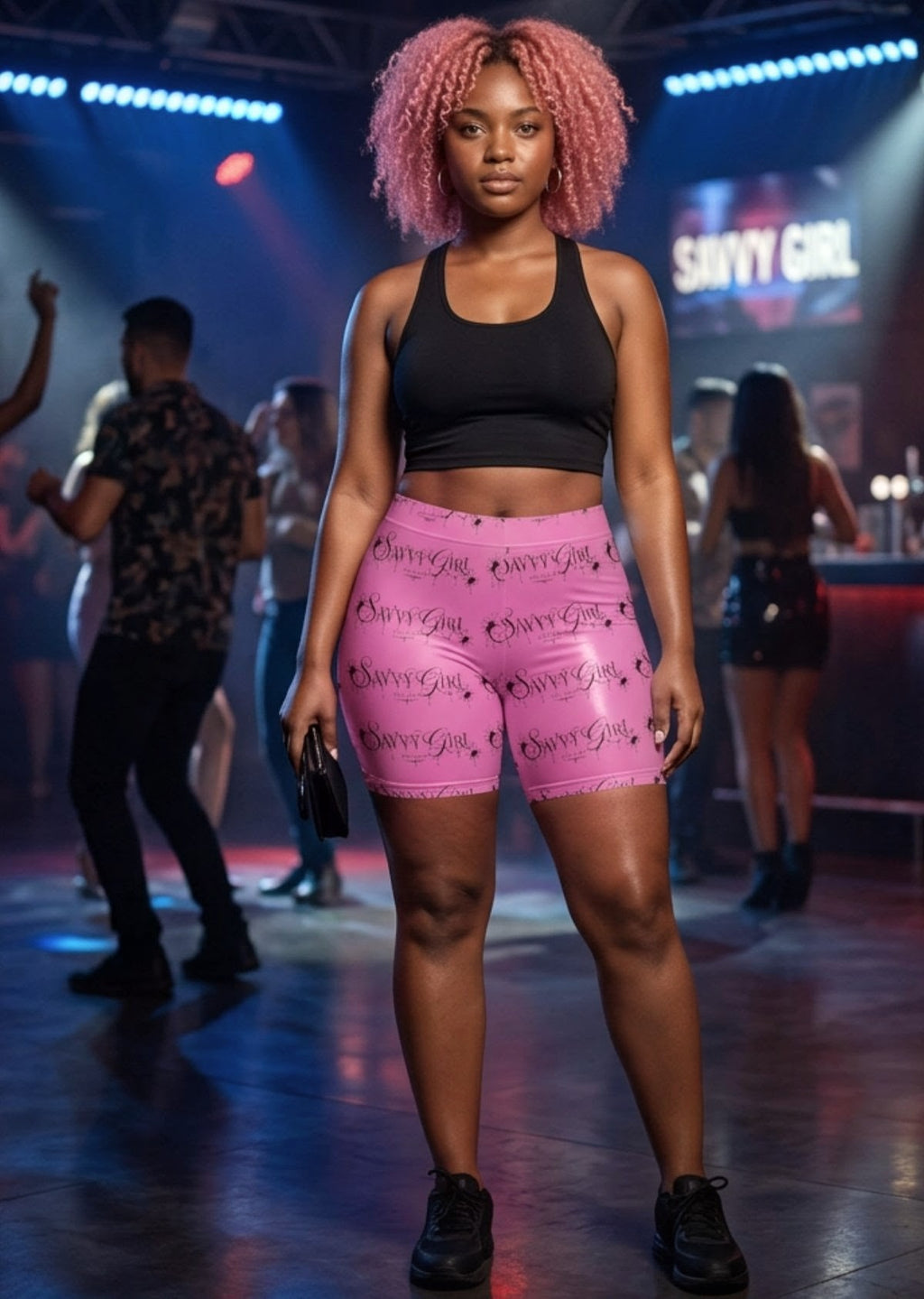 Savvy Girl Pink All-Over Print Women's Shorts