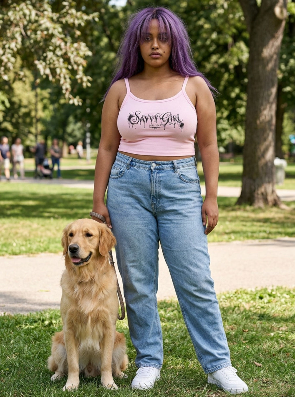 Savvy Girl Graffiti Crop Tank Top — Women's Spaghetti Strap Graphic Tank