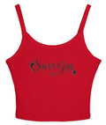 Savvy Girl Graffiti Crop Tank Top — Women's Spaghetti Strap Graphic Tank