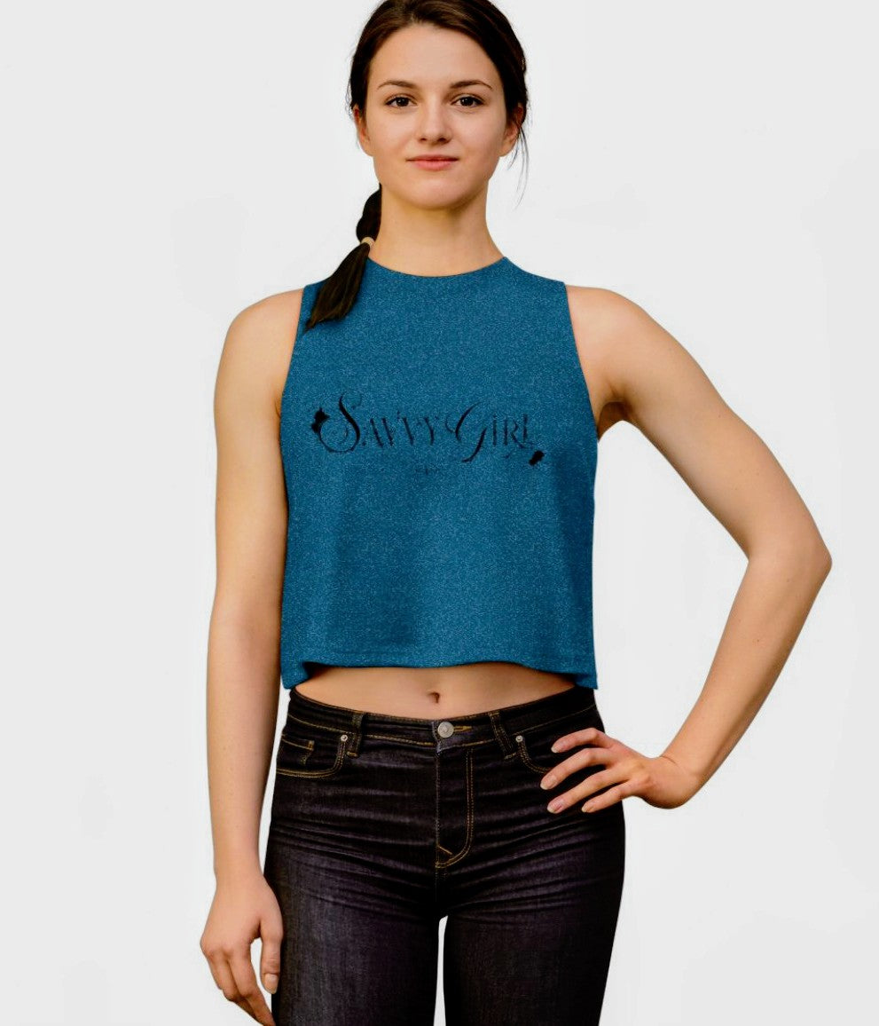 Savvy Girl Crop Top — Feminine Graphic Women's Crop Tank