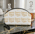 Savvy Tings Cosmetic Bag - Gold Script Makeup Pouch
